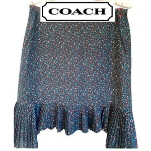 🚨 New COACH Silk Floral Pleated Skirt Size 4